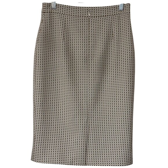 Ann Taylor Pencil Midi Skirt Geometric Print Polyester Blend Women Size 00-READ - Picture 2 of 16